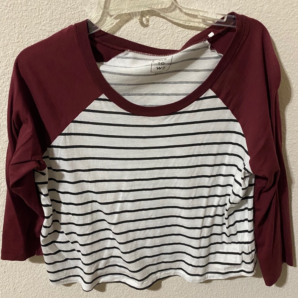 Cropped striped tee